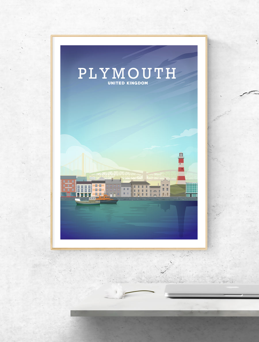 Plymouth Poster, Plymouth Print, Devon Art