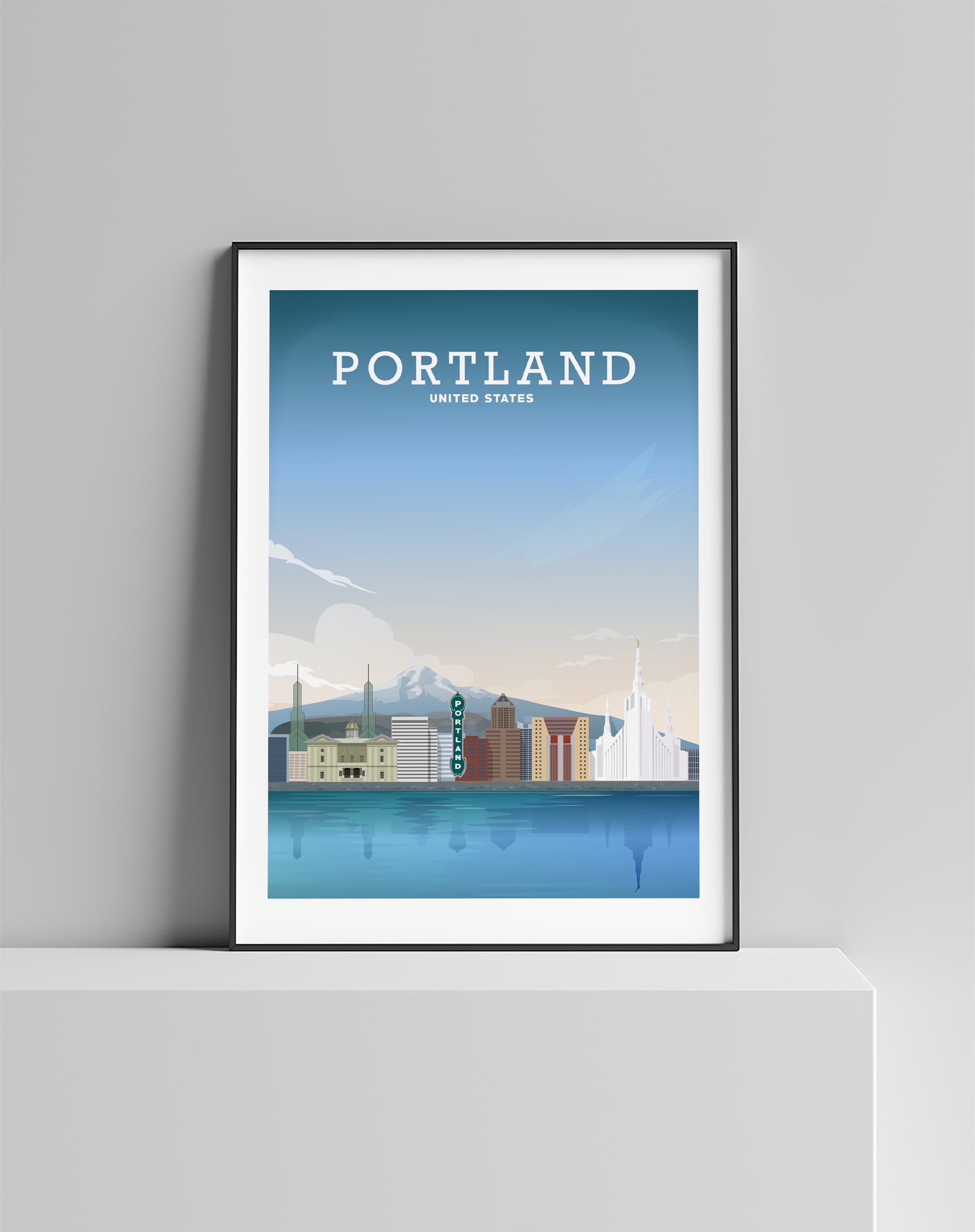 Portland Oregon Art, Portland Poster, Portland Print – Hill View Prints