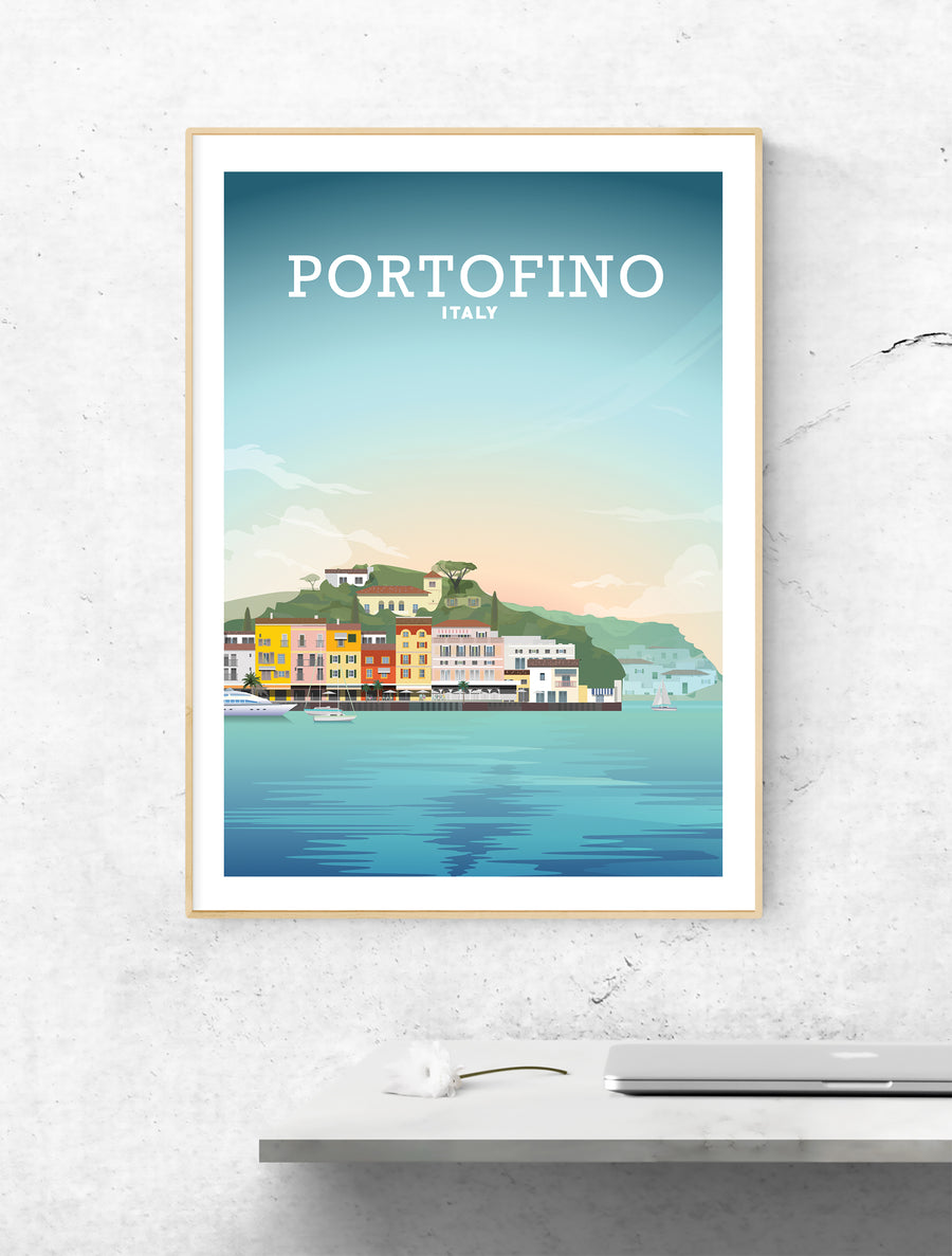 Portofino Art Poster, Portofino Italy Print