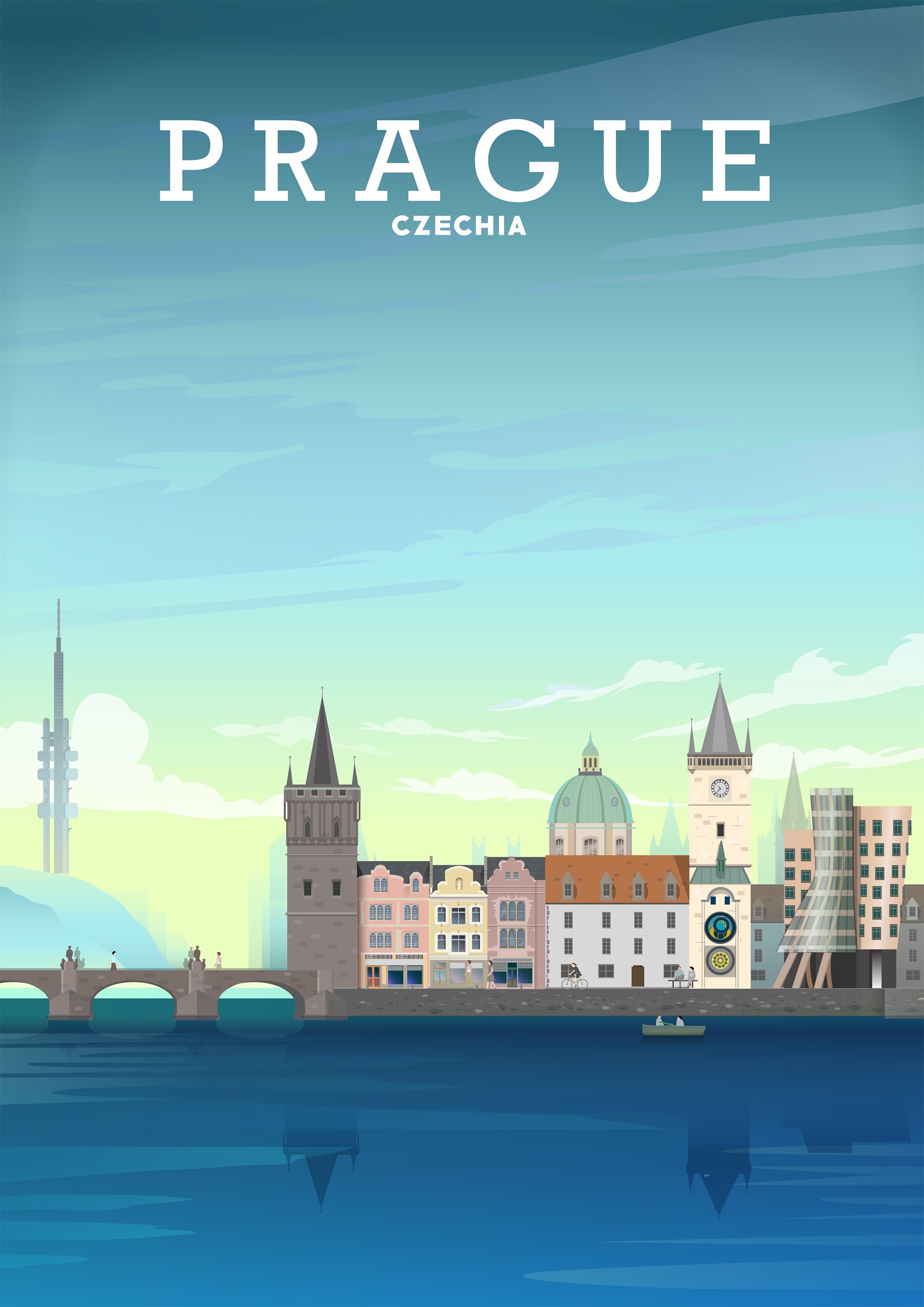 Prague Poster, Prague Travel Print, Prague Art – Hill View Prints