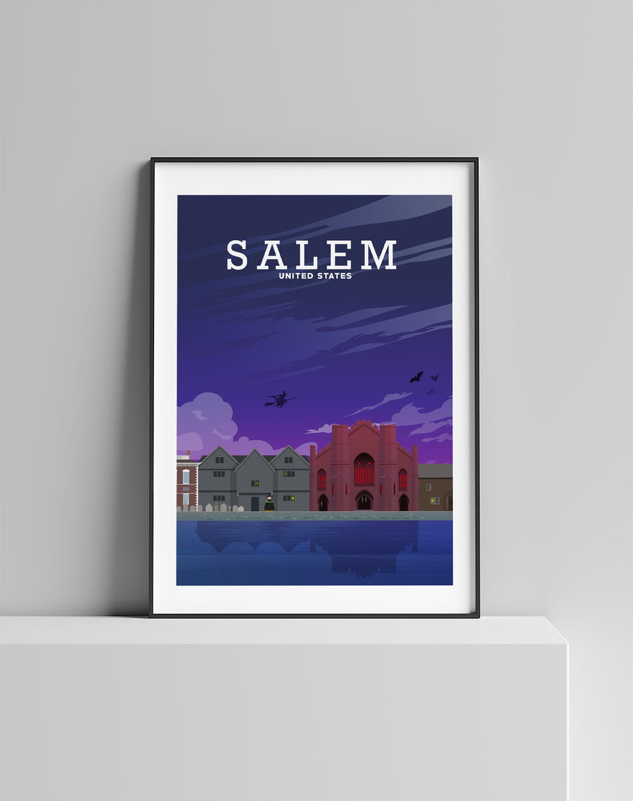 Salem Poster, Salem Mass Witches Print