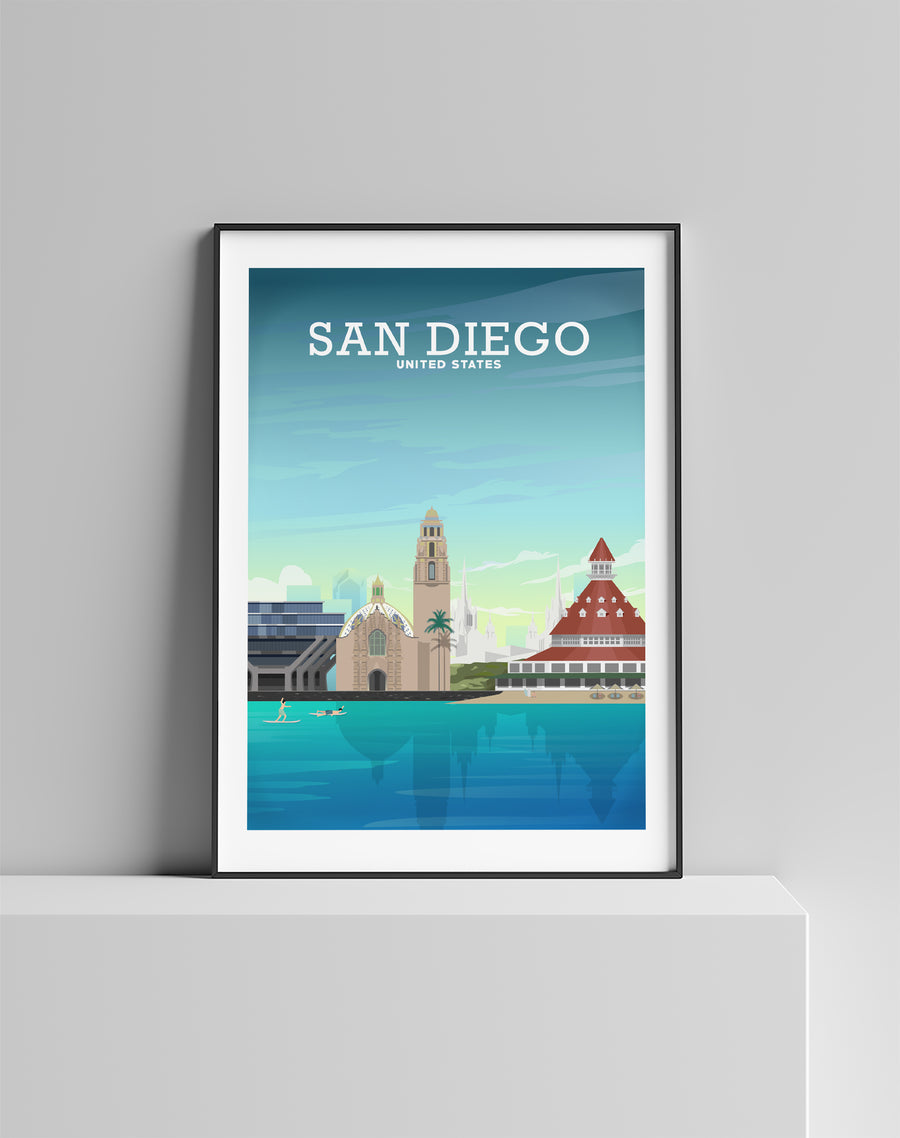 San Diego Poster, San Diego Print, California Art, SD California