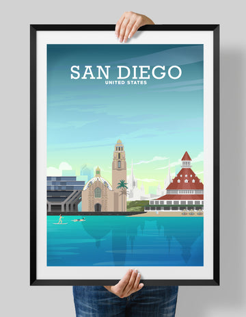 San Diego Poster, San Diego Print, California Art, SD California