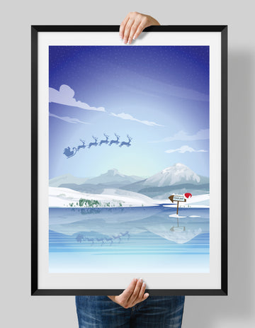 Santa North Pole Poster, Lapland Print