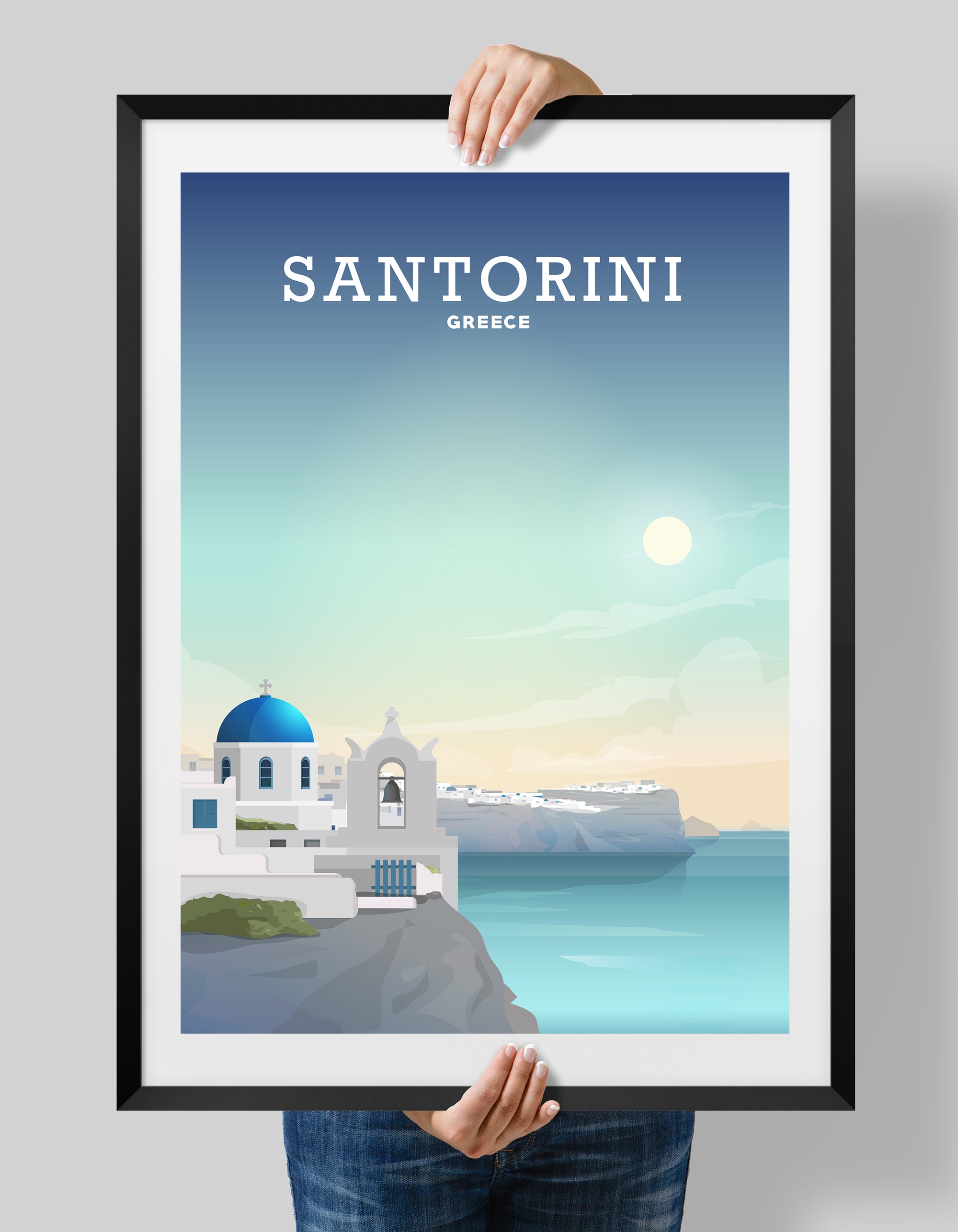 Santorini Print, Santorini Poster, Santorini Greece – Hill View Prints