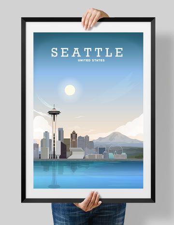 Seattle, Washingston USA Travel Poster, Seattle Print