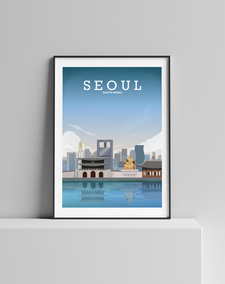 Seoul Print, South Korea Poster, Seoul Map