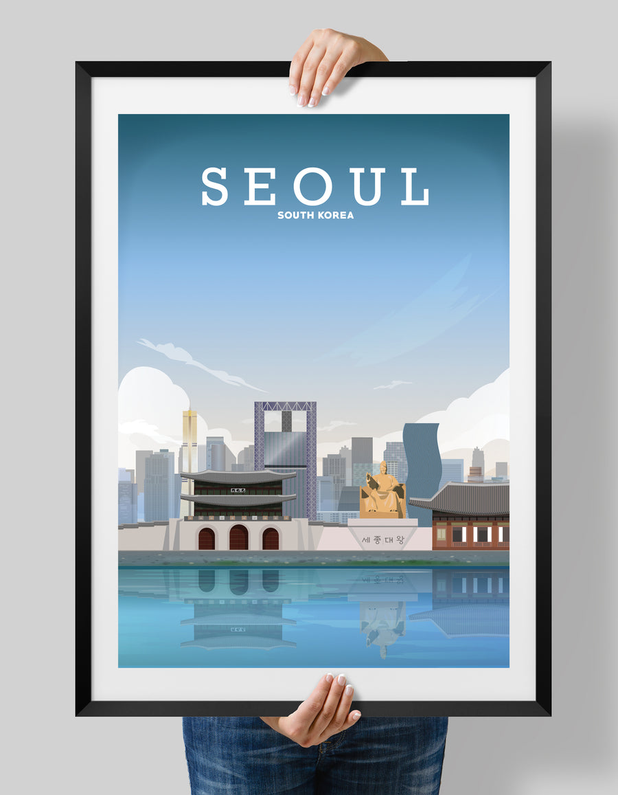 Seoul Print, South Korea Poster, Seoul Map