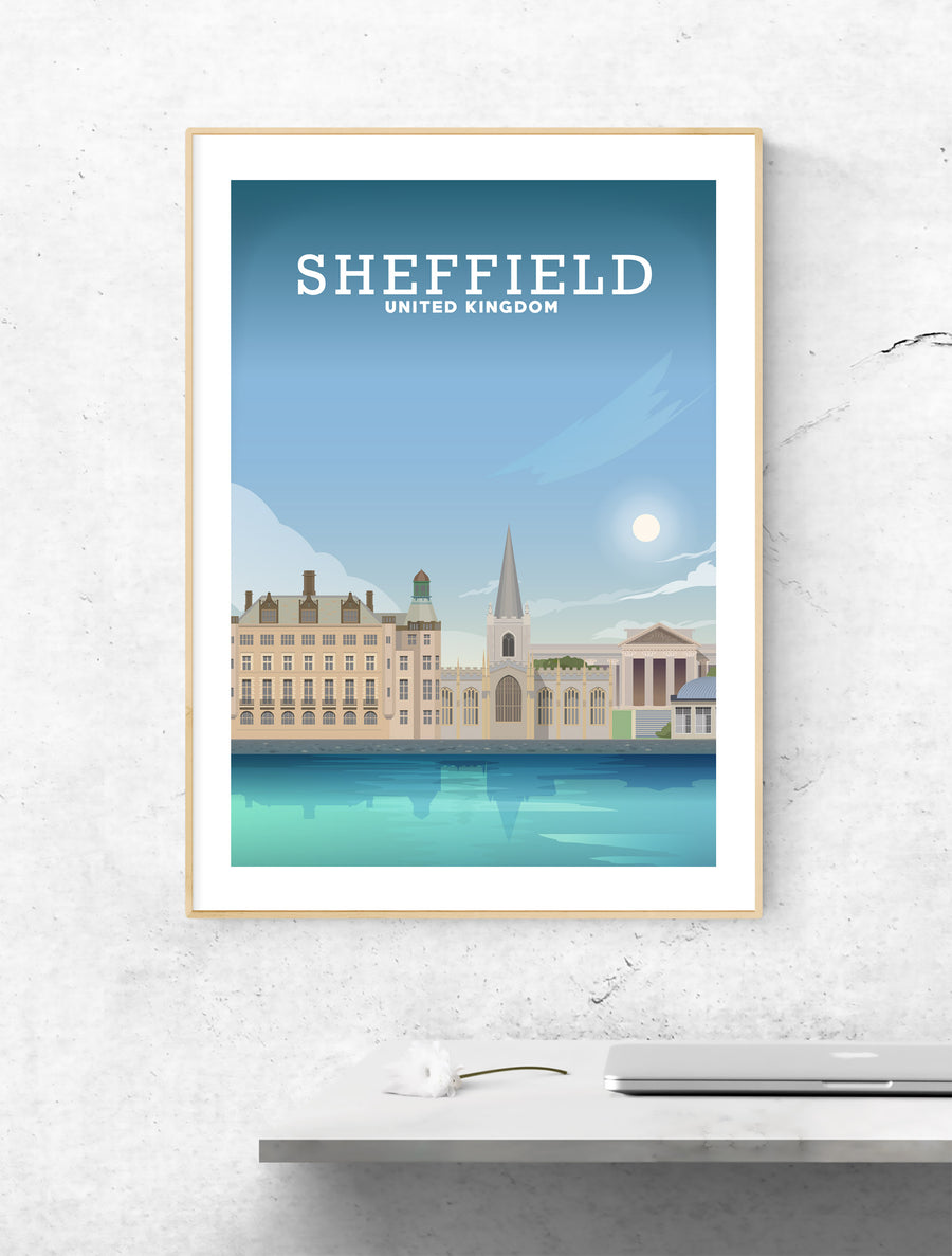 Sheffield Print, Sheffield Yorkshire, Steel City Poster