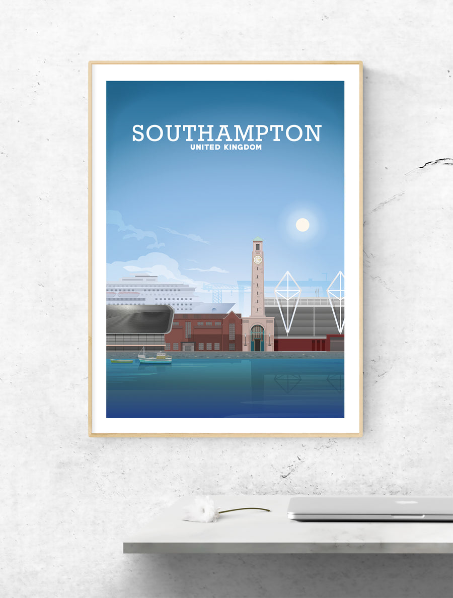 Southampton Print, Hampshire Poster, Southampton Art