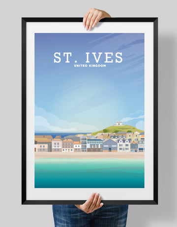 St Ives Poster, Cornwall Print
