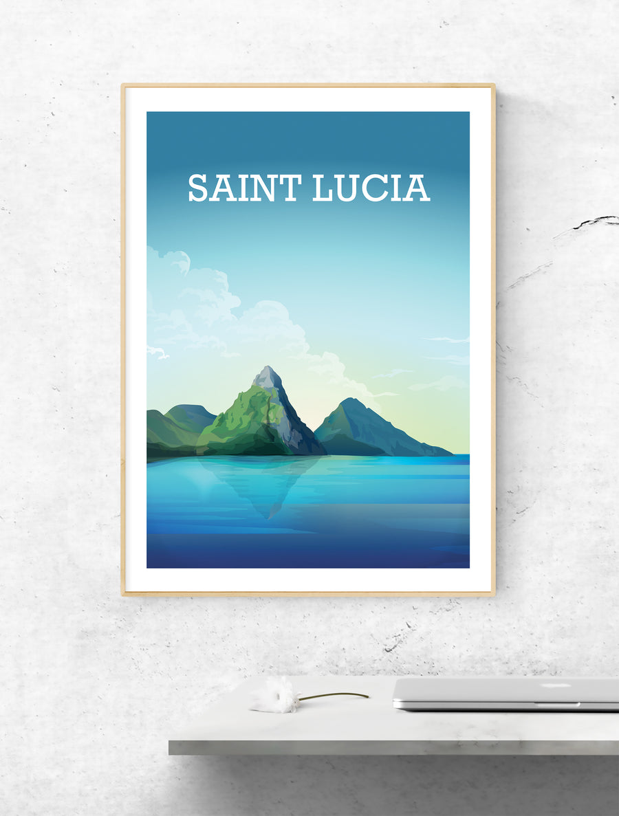 St Lucia Print, St Lucia Caribbean Art