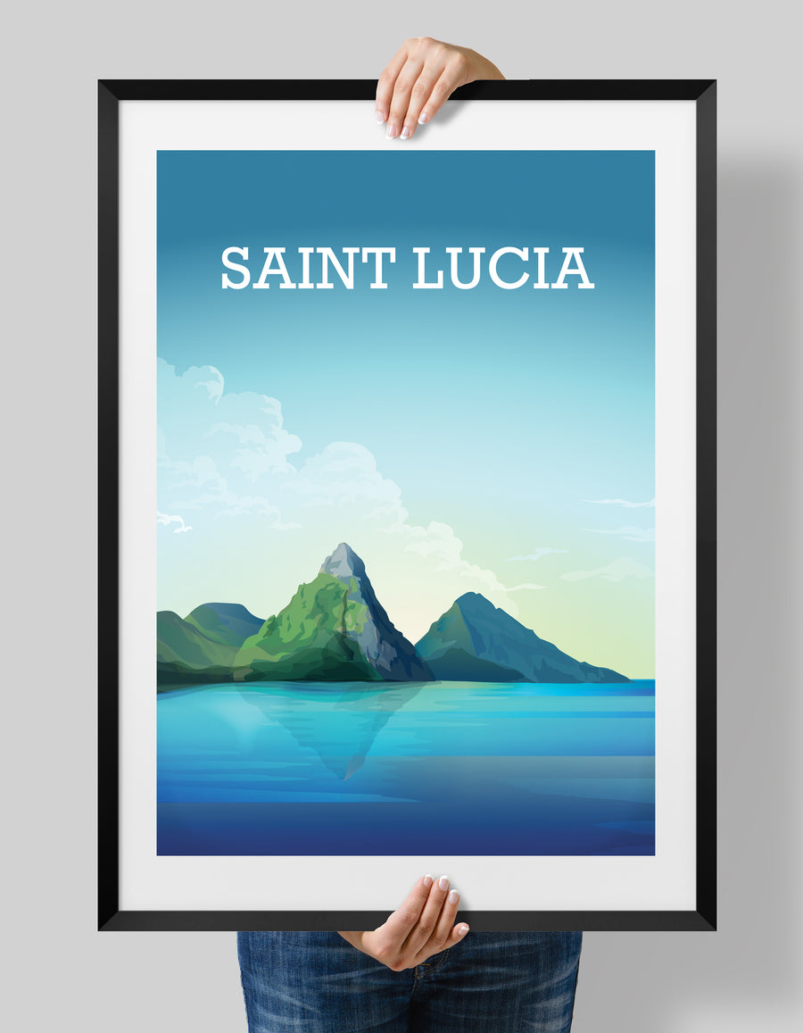 St Lucia Print, St Lucia Caribbean Art