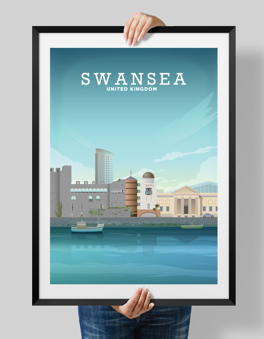 Swansea Print, Swansea Wales Poster