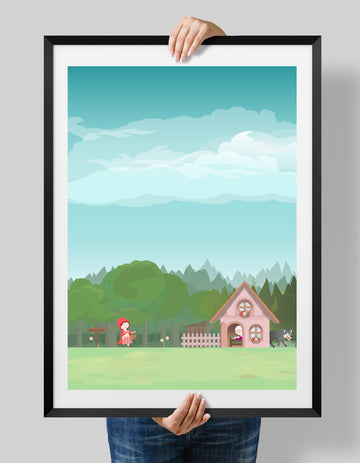 Red Riding Hood, Fairy Tales Poster, Kids Room Print, Nursery Art