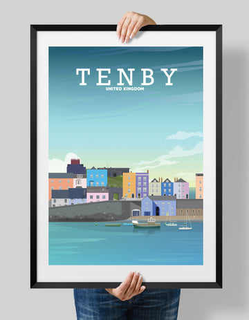 Tenby Print, Pembrokeshire Poster, Tenby Harbour