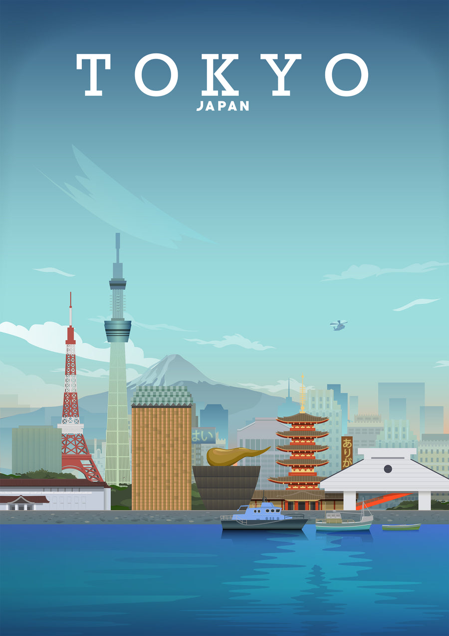 Tokyo Print, Tokyo Poster, Tokyo Travel Art