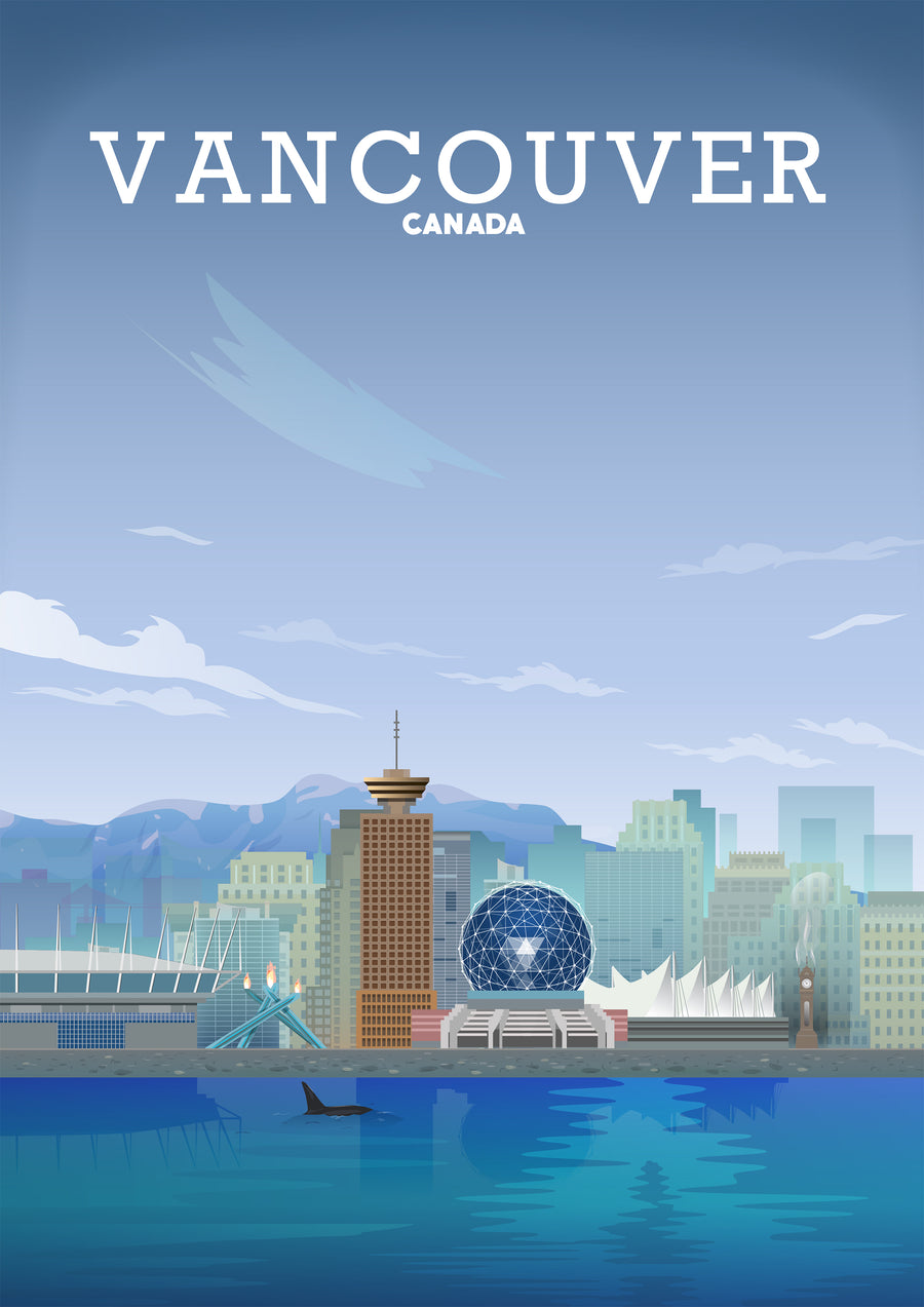 Vancouver Print, Vancouver Poster, Canada Travel Art