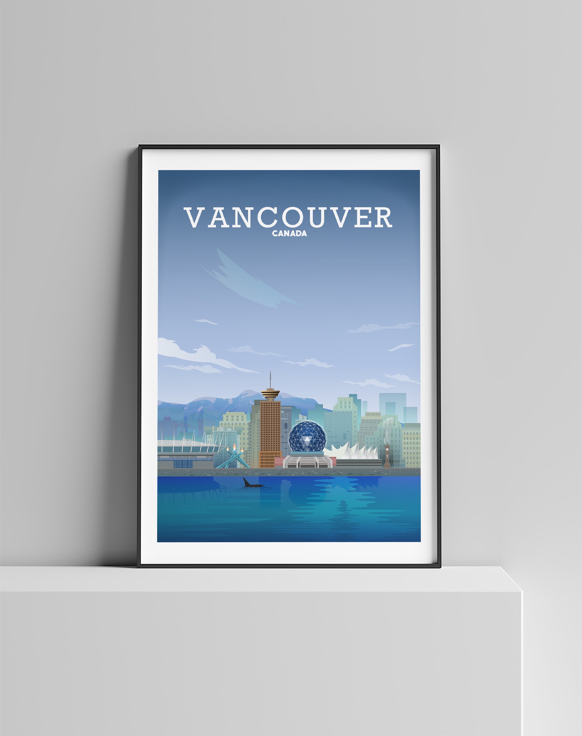 Vancouver Print, Vancouver Poster, Canada Travel Art Hill View Prints