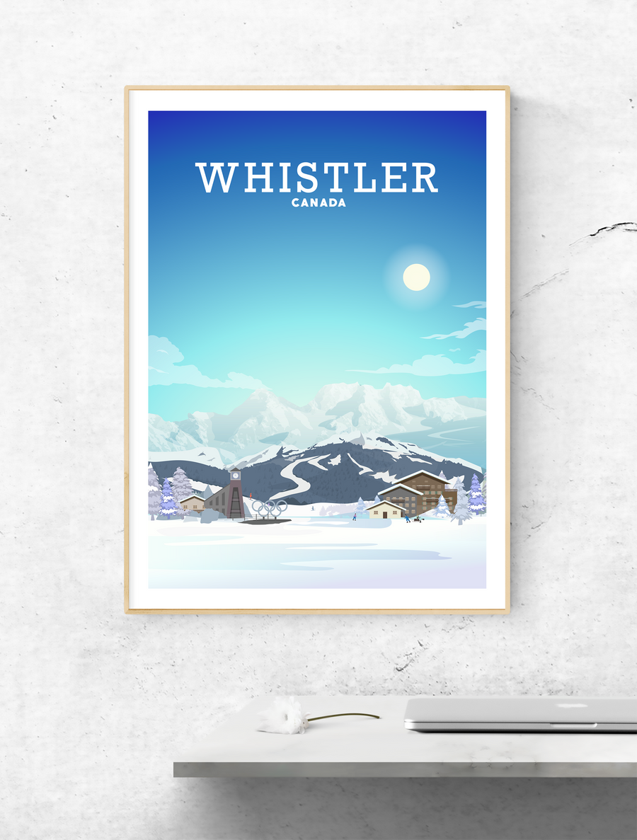 Whistler Poster, Whistler Skiing Canada