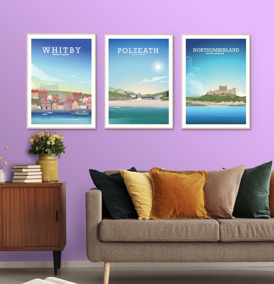 Polzeath Cornwall, Cornwall Surfing Beach, Cornish Poster